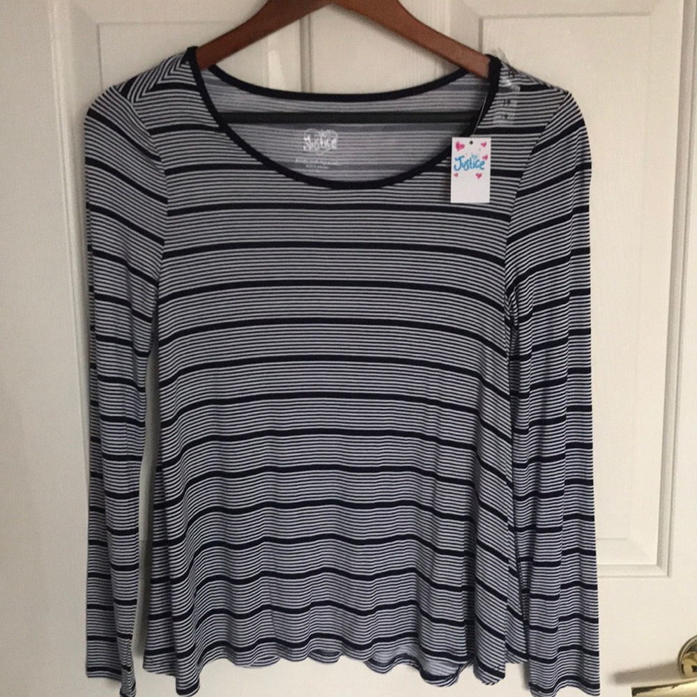 Justice black and white shirt. NWT